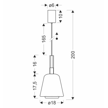 Lampa wisząca na przewodzie BUENO 1xGX53/9W/230V, średnica 18 cm, dymiona czerń