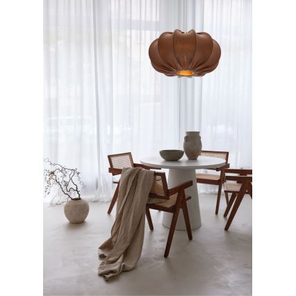 Lampa wisząca na przewodzie CAFEE 1xE27/40W/230V Ø 52 cm brązowa