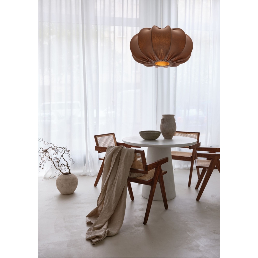 Lampa wisząca na przewodzie CAFEE 1xE27/40W/230V Ø 52 cm brązowa