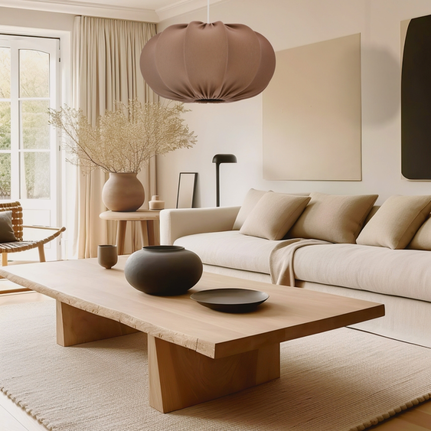 Lampa wisząca na przewodzie CAFEE 1xE27/40W/230V Ø 52 cm brązowa