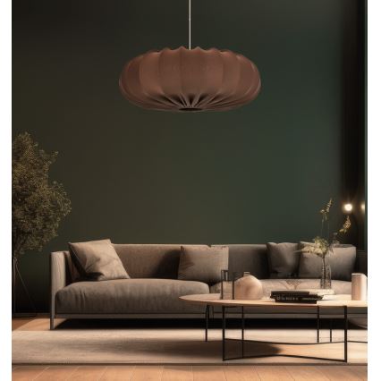 Lampa wisząca na przewodzie CAFEE 1xE27/40W/230V Ø 52 cm brązowa