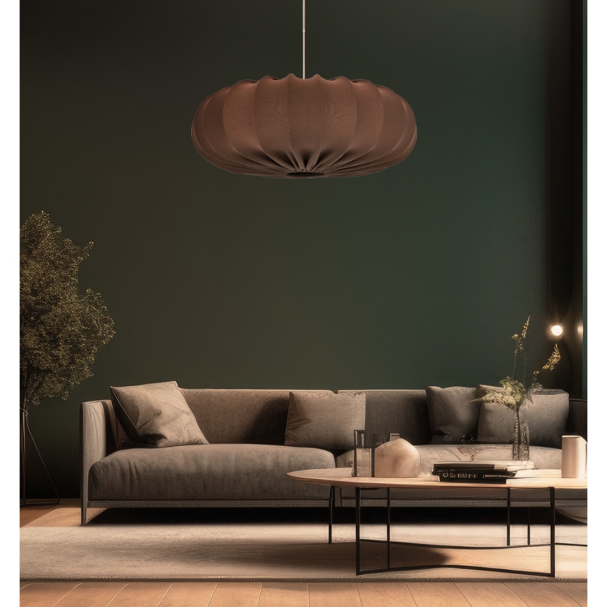 Lampa wisząca na przewodzie CAFEE 1xE27/40W/230V Ø 52 cm brązowa