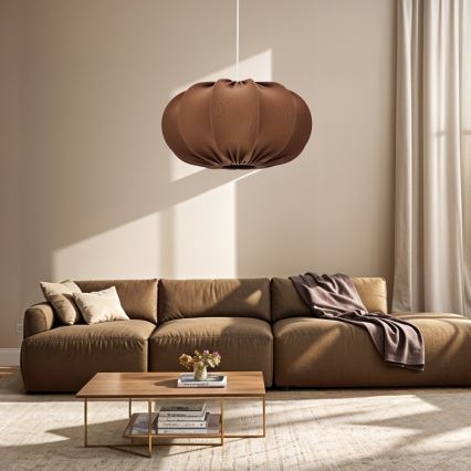 Lampa wisząca na przewodzie CAFEE 1xE27/40W/230V Ø 52 cm brązowa