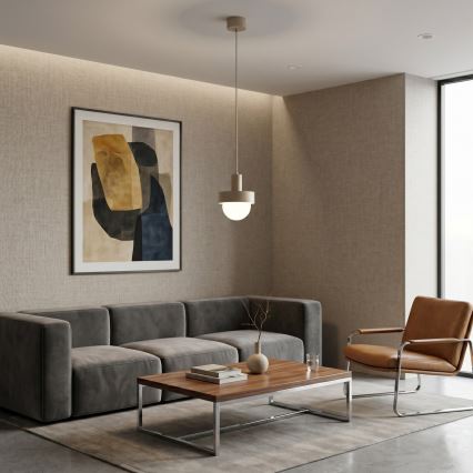 Lampa wisząca na przewodzie CANAN 1xE27/15W/230V śr. 20 cm beżowa