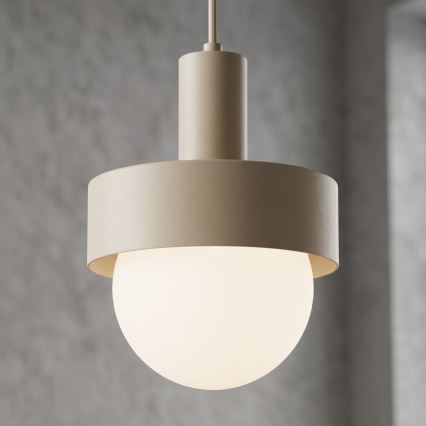 Lampa wisząca na przewodzie CANAN 1xE27/15W/230V śr. 20 cm beżowa