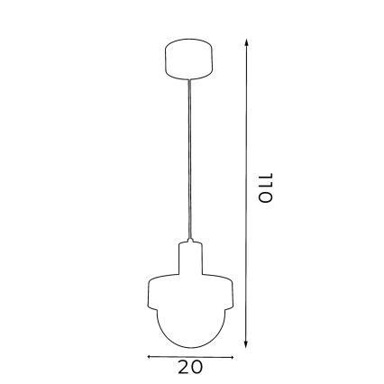 Lampa wisząca na przewodzie CANAN 1xE27/15W/230V śr. 20 cm beżowa
