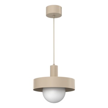 Lampa wisząca na przewodzie CANAN 1xE27/15W/230V, średnica 29 cm, beżowa