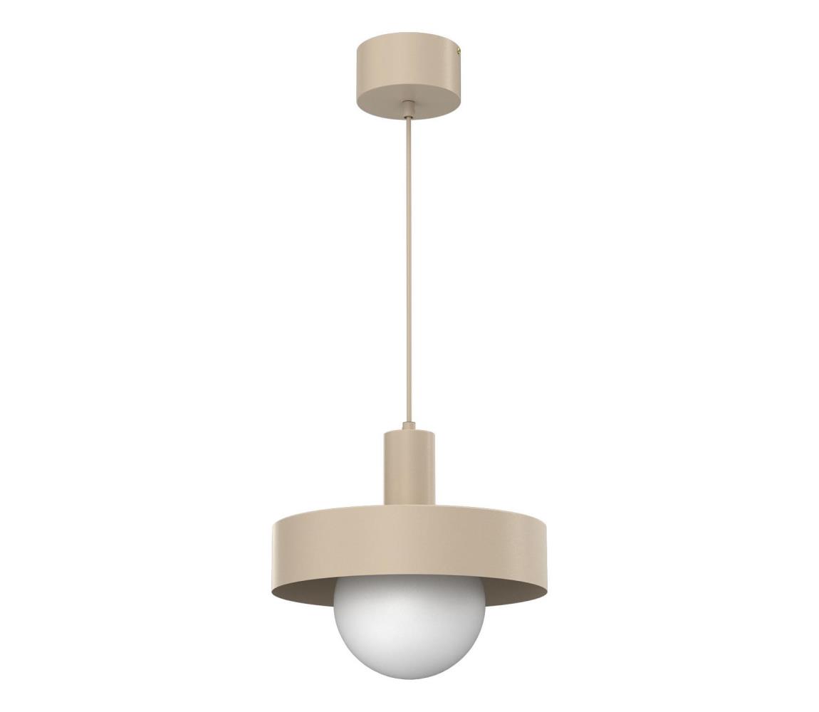 Lampa wisząca na przewodzie CANAN 1xE27/15W/230V, średnica 29 cm, beżowa