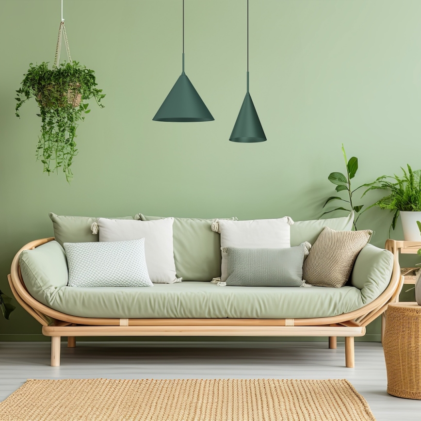 Lampa wisząca na przewodzie CAPITAL 1xGX53/15W/230V, śr. 32 cm, zielona