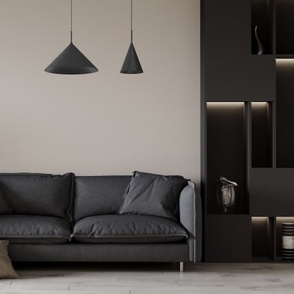 Lampa wisząca na przewodzie CAPITAL 1xGX53/15W/230V średnica 17 cm czarna