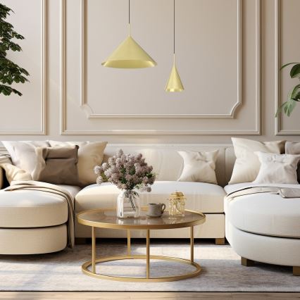 Lampa wisząca na przewodzie CAPITAL 1xGX53/15W/230V, średnica 17 cm, złota