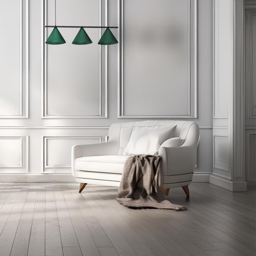 Lampa wisząca na przewodzie CAPITAL 3xGX53/15W/230V zielona