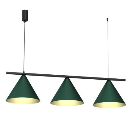 Lampa wisząca na przewodzie CAPITAL 3xGX53/15W/230V zielona