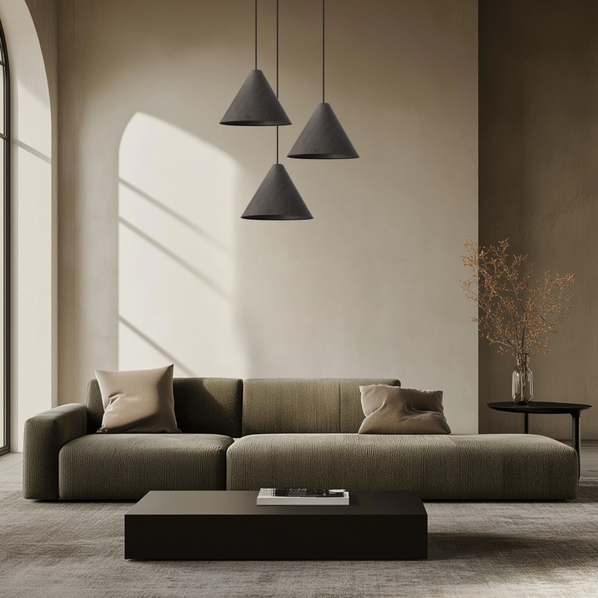 Lampa wisząca na przewodzie CONO 1xE27/40W/230V fornir hebanowy
