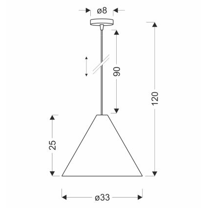 Lampa wisząca na przewodzie CONO 1xE27/40W/230V fornir hebanowy