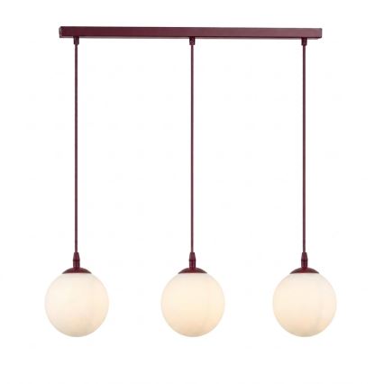 Lampa wisząca na przewodzie COSMO 3xE14/10W/230V czerwona/biała