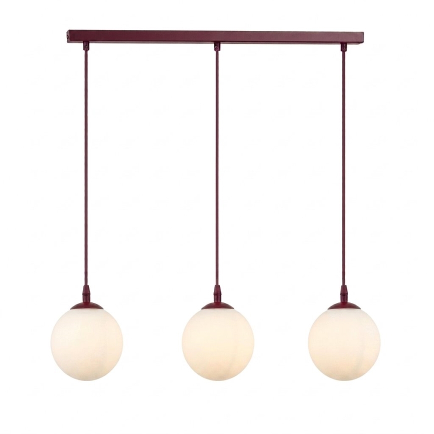 Lampa wisząca na przewodzie COSMO 3xE14/10W/230V czerwona/biała