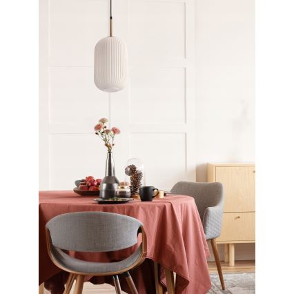 Lampa wisząca na przewodzie CRESTO 1xE27/40W/230V biała/złota