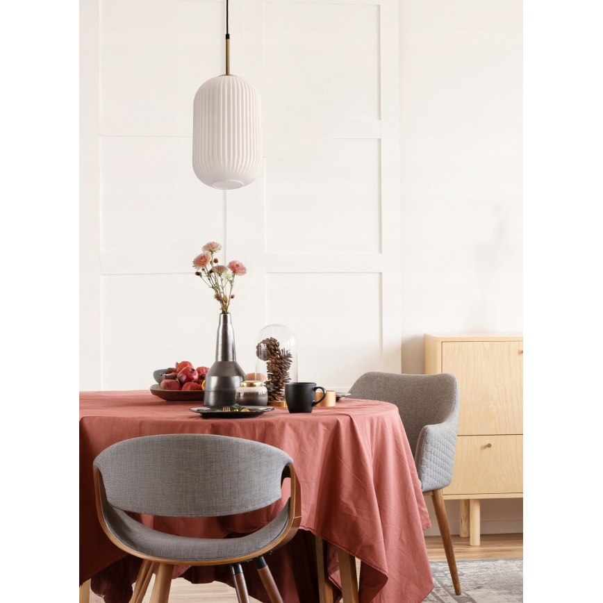 Lampa wisząca na przewodzie CRESTO 1xE27/40W/230V biała/złota