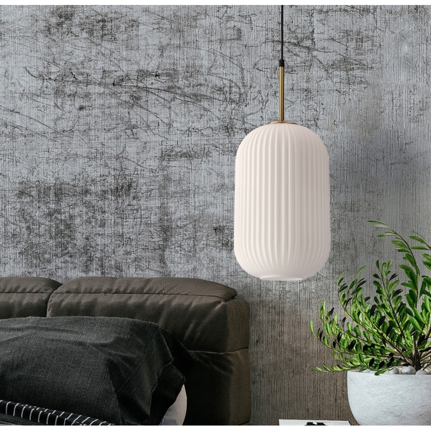 Lampa wisząca na przewodzie CRESTO 1xE27/40W/230V biała/złota