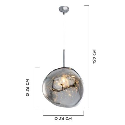 Lampa wisząca na przewodzie CRUMPLED 1xE27/24W/230V śr. 26 cm miedziana