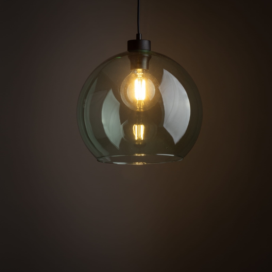 Lampa wisząca na przewodzie CUBUS 1xE27/15W/230V czarna/dymna zieleń