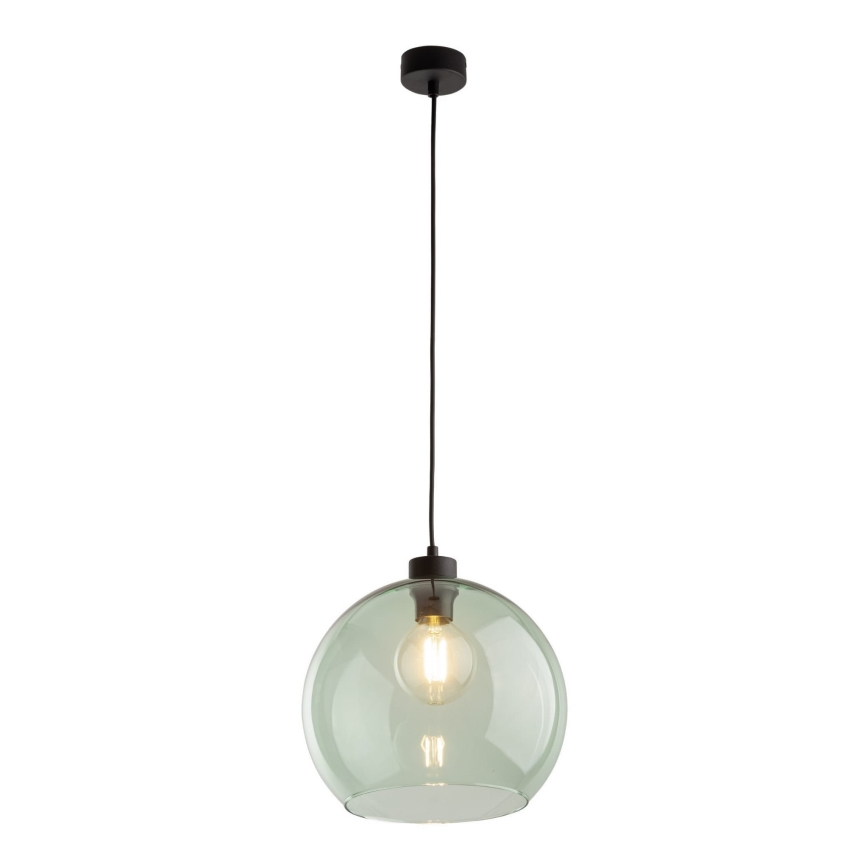 Lampa wisząca na przewodzie CUBUS 1xE27/15W/230V czarna/dymna zieleń