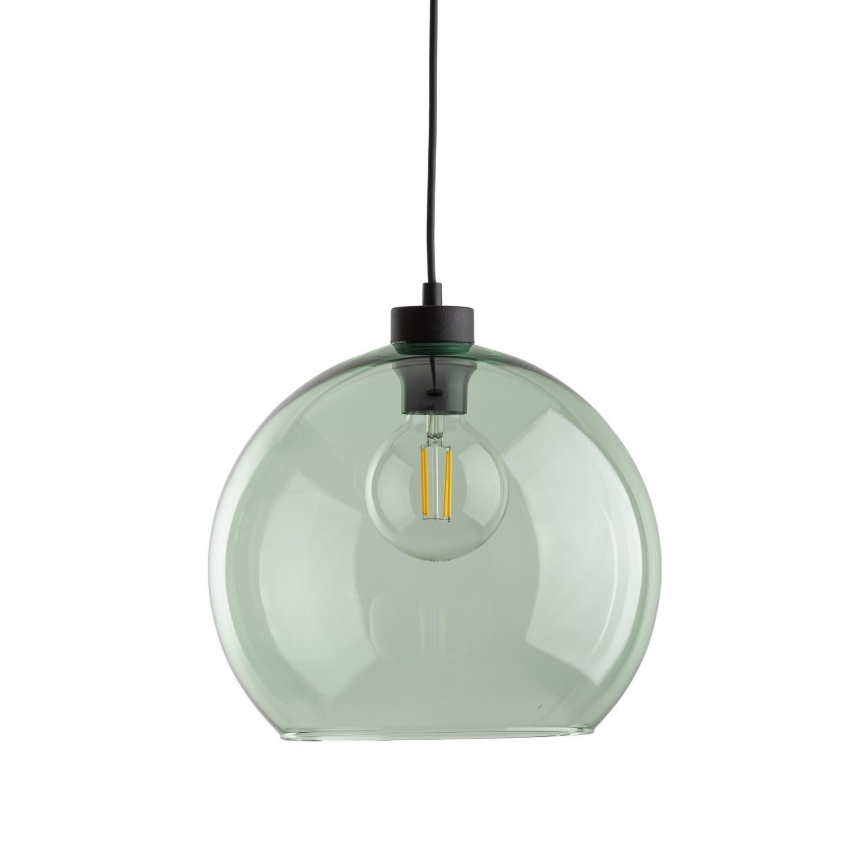 Lampa wisząca na przewodzie CUBUS 1xE27/15W/230V czarna/dymna zieleń