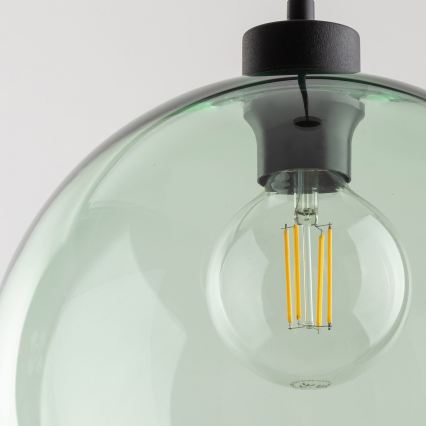 Lampa wisząca na przewodzie CUBUS 1xE27/15W/230V czarna/dymna zieleń