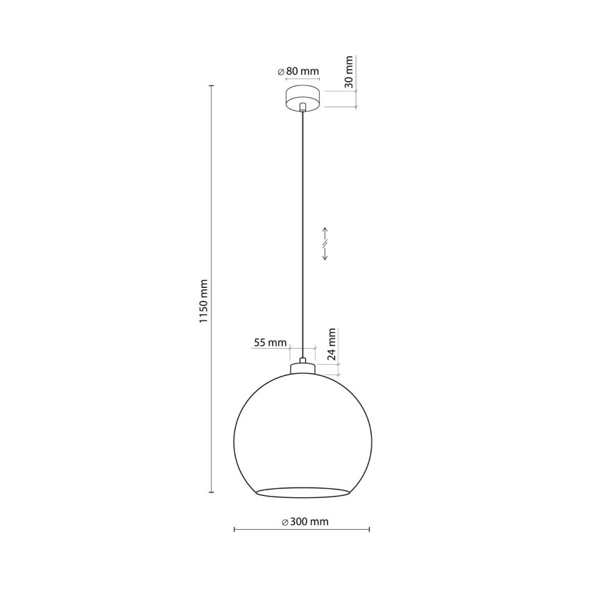 Lampa wisząca na przewodzie CUBUS 1xE27/15W/230V czarna/dymna zieleń