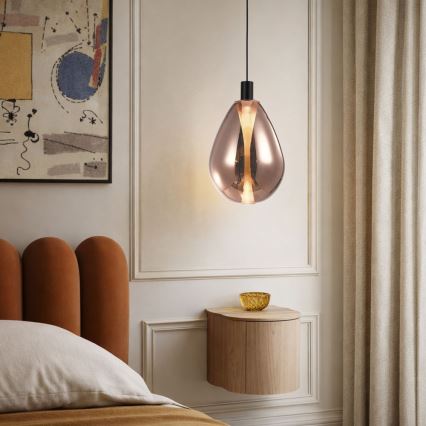 Lampa wisząca na przewodzie DENSO 1xG9/5W/230V średnica 20 cm miedziana/czarna