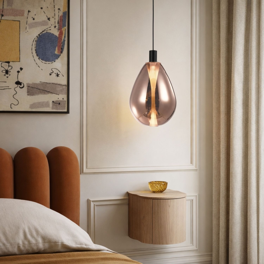 Lampa wisząca na przewodzie DENSO 1xG9/5W/230V średnica 20 cm miedziana/czarna