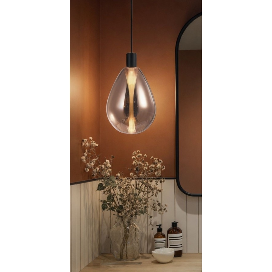 Lampa wisząca na przewodzie DENSO 1xG9/5W/230V średnica 20 cm miedziana/czarna