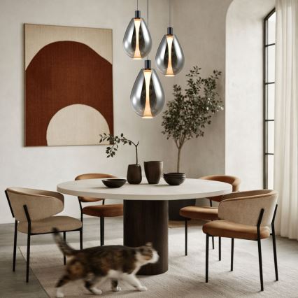 Lampa wisząca na przewodzie DENSO 1xGU10/10W/230V śr. 30 cm czarny chrom
