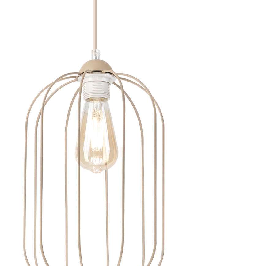 Lampa wisząca na przewodzie DESTELLO 1xE27/15W/230V śr. 21 cm beżowa