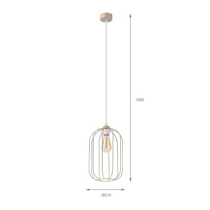 Lampa wisząca na przewodzie DESTELLO 1xE27/15W/230V śr. 21 cm beżowa