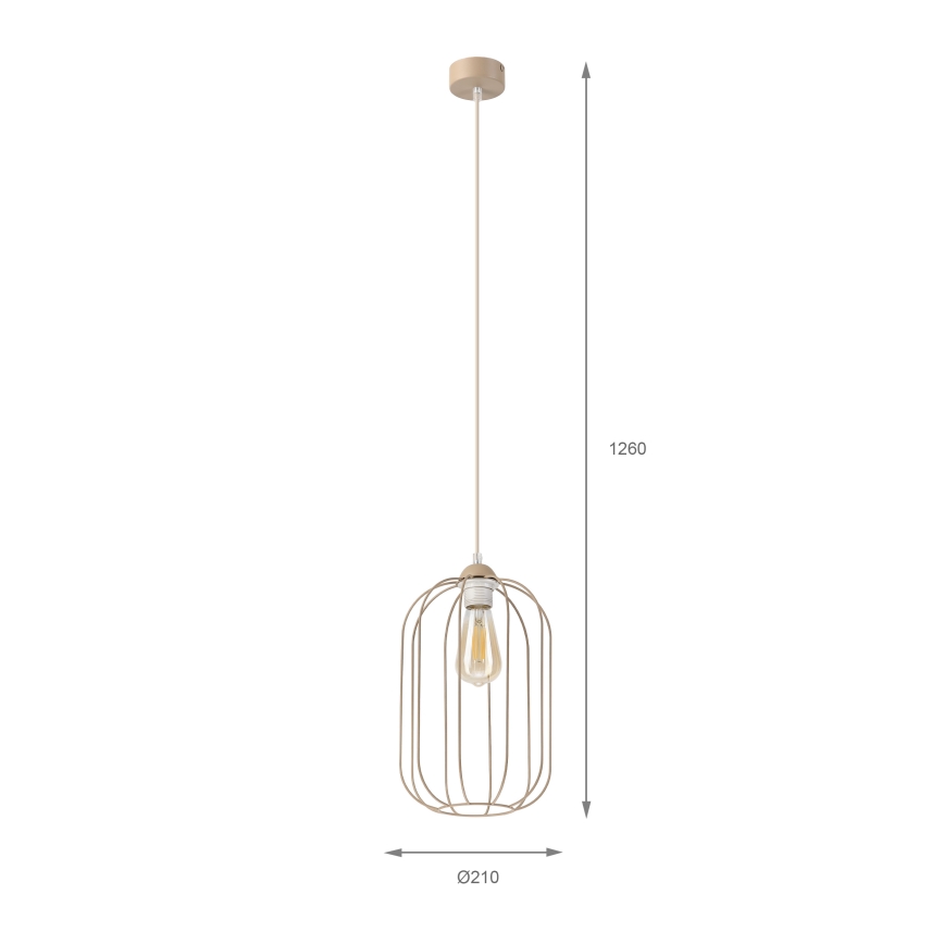 Lampa wisząca na przewodzie DESTELLO 1xE27/15W/230V śr. 21 cm beżowa