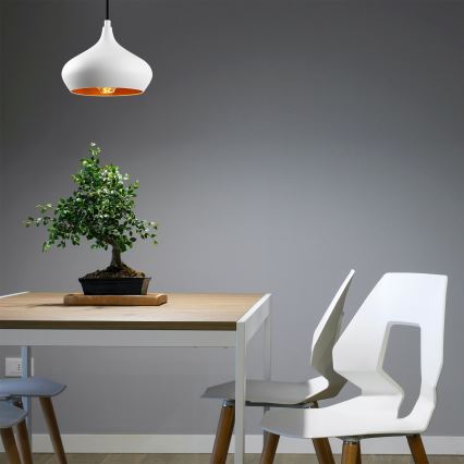 Lampa wisząca na przewodzie DODO 1xE27/40W/230V biała