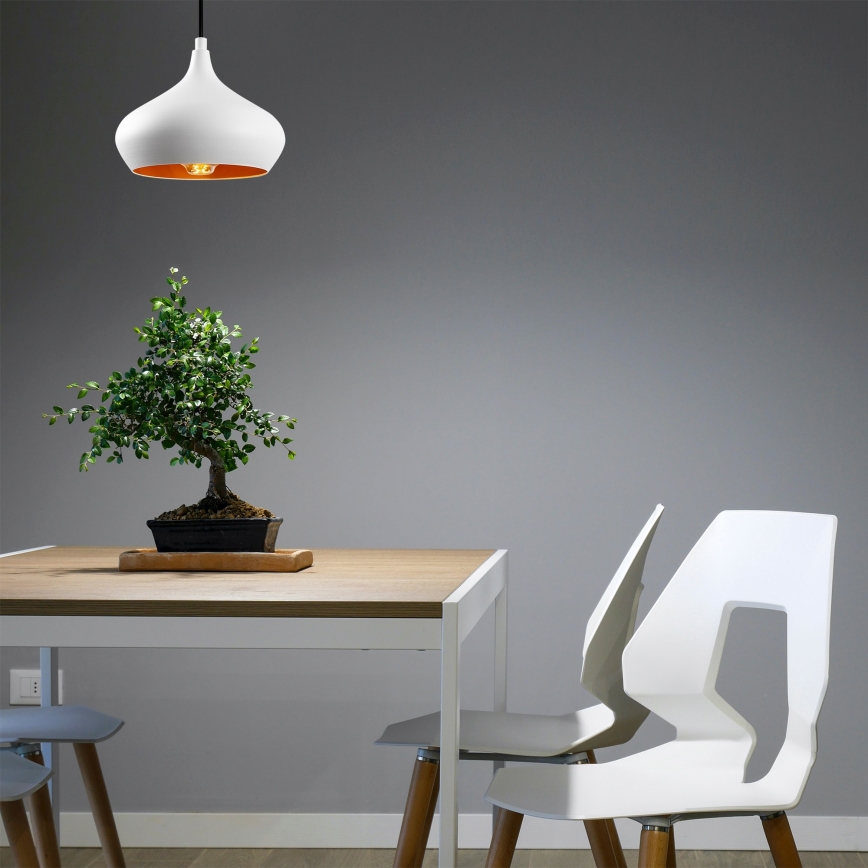 Lampa wisząca na przewodzie DODO 1xE27/40W/230V biała