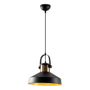 Lampa wisząca na przewodzie DODO 1xE27/40W/230V czarna/brązowa