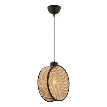 Lampa wisząca na przewodzie DRUM 1xE27/60W/230V brązowa/czarna