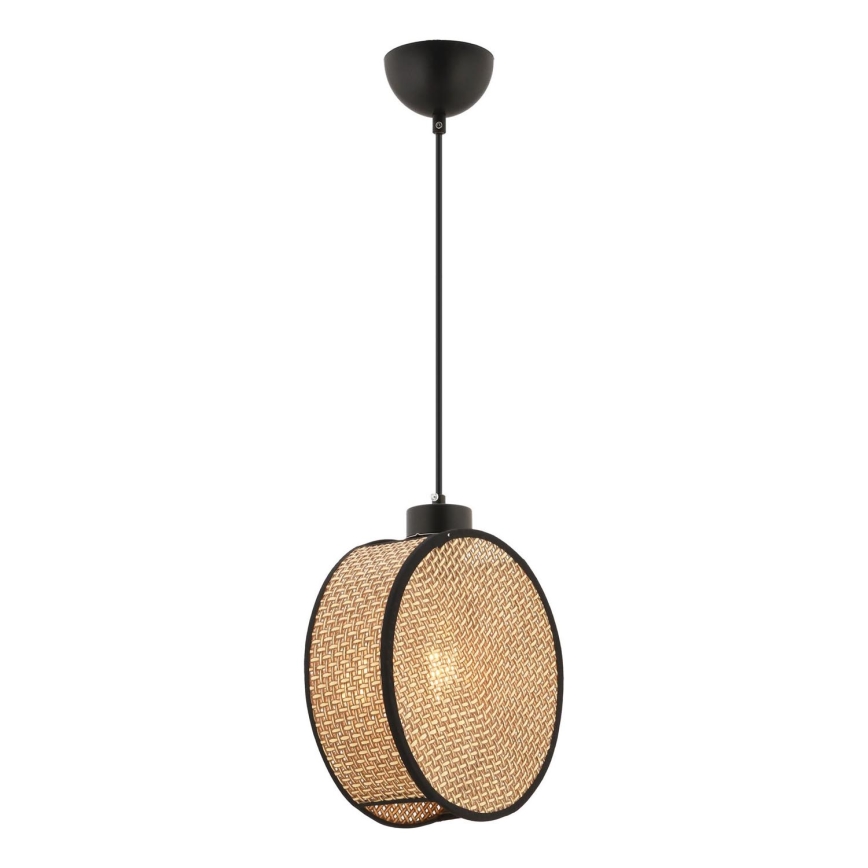 Lampa wisząca na przewodzie DRUM 1xE27/60W/230V brązowa/czarna