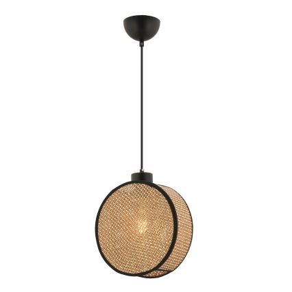 Lampa wisząca na przewodzie DRUM 1xE27/60W/230V brązowa/czarna