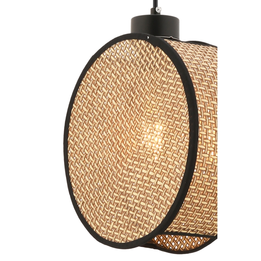 Lampa wisząca na przewodzie DRUM 1xE27/60W/230V brązowa/czarna