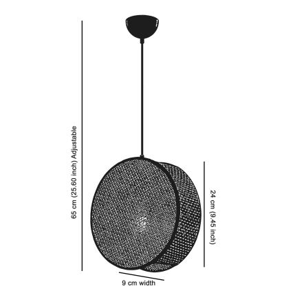 Lampa wisząca na przewodzie DRUM 1xE27/60W/230V brązowa/czarna