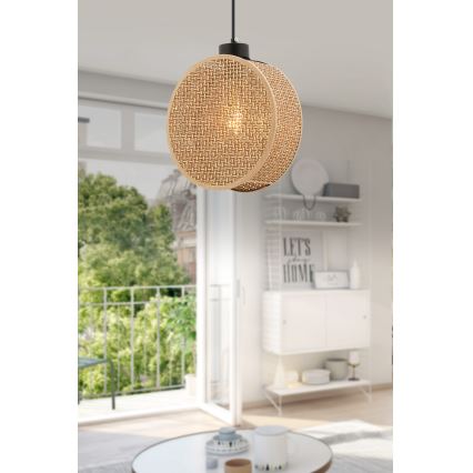 Lampa wisząca na przewodzie DRUM 1xE27/60W/230V brązowa