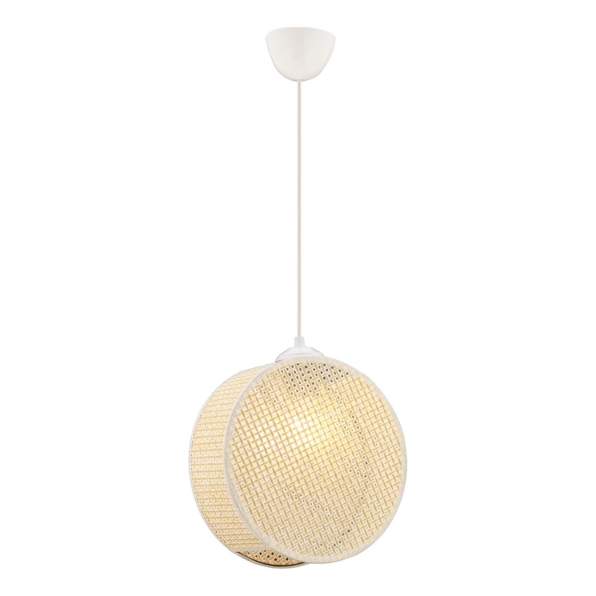 Lampa wisząca na przewodzie DRUM 1xE27/60W/230V kremowa