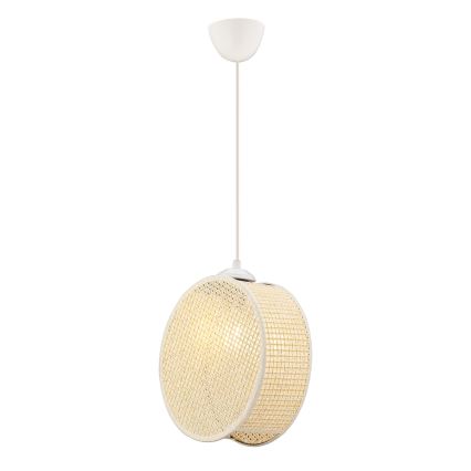 Lampa wisząca na przewodzie DRUM 1xE27/60W/230V kremowa