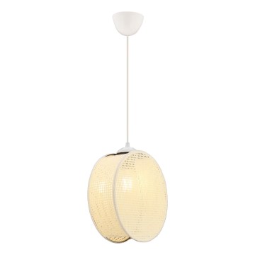Lampa wisząca na przewodzie DRUM 1xE27/60W/230V kremowa