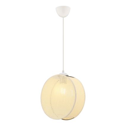 Lampa wisząca na przewodzie DRUM 1xE27/60W/230V kremowa